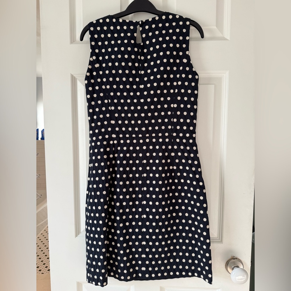 Brooks Brothers Navy and White Polka Dot Mini Dress